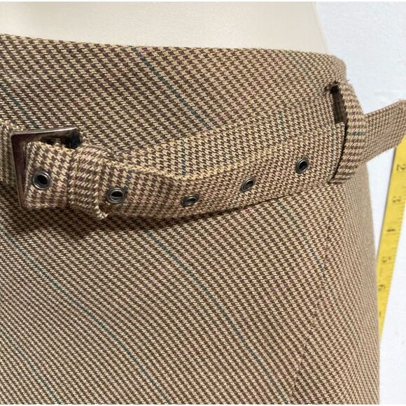 JACLYN SMITH Houndstooth Zip Belted Brown Maxi Career Skirt Womens Size 12 - Picture 6 of 15